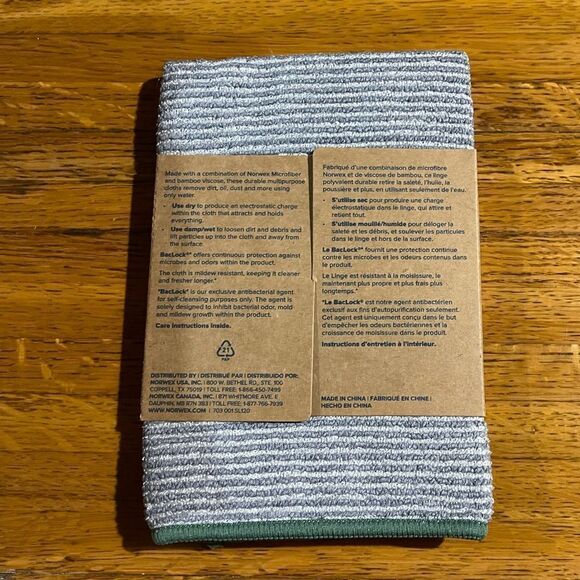 Norwex Bamboo Multipurpose Cloth Graphite/Green NWT - Picture 14 of 14